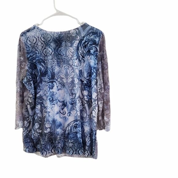 Christopher & Banks Woman's Lace Top Embellished Metallic - Picture 7 of 13